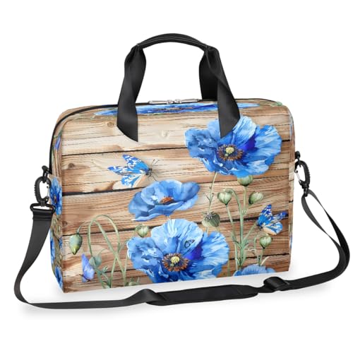 Maletín para Laptop Retro Azul con Diseño Floral 15.6" miniatura 1