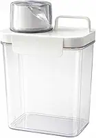 Pote Hermético Multiuso com Medidor e bico Dosador Livre BPA, Recipiente Acrílico para Armazenamento de Alimentos, Ração e Sabão, 1,5L,Tampa Copo Medidor com trava segurança, 24x14x9cm