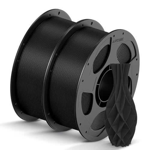 ANYCUBIC PLA 3D Printer Filament,1.75mm 3D Printing Filament Dimensional Accuracy +/- 0.02mm, 2KG Black+Black Black 2KG