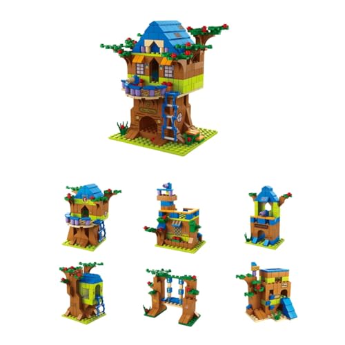 Image of SKY LINE OCEAN 6-in-1 Tree House Building Blocks Set (1000+ Pieces) | STEAM Learning Construction Kit for Kids | Build Treehouses, Jungle Camps & Nature Adventures | 6 Month Structural Warranty