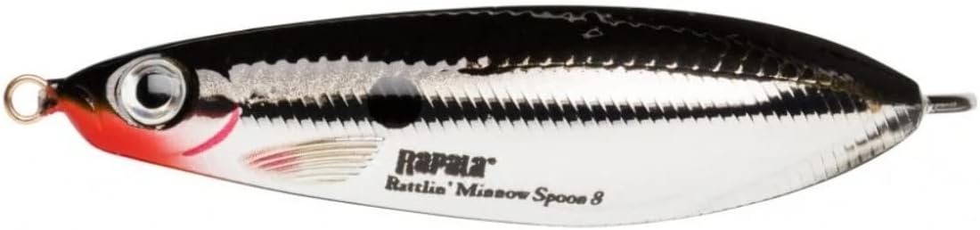 Rapala RMSR8 Spoon, Rattlin Minnow Spoon, 3.1 inches (8 cm), 0.6 oz (16 g) Lure