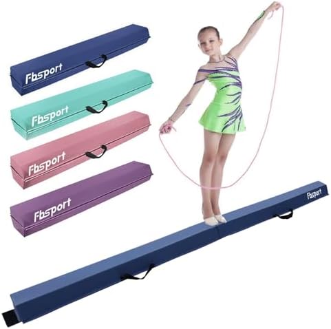 FBSPORT Schwebebalken Kinder 180/210/240/270/300cm Faltbarer für Zuhause | Extra fester Schaumstoff, PU‑Leder‑Bezug, einfache Reinigung, rutschfeste Unterseite, mit Tragetasche, fü