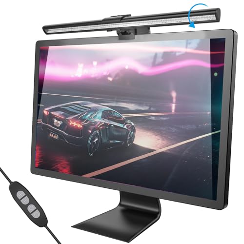 Wodgreat 40cm Lampada da Monitor Computer - per la cura degli occhi -LED Luce Monitor i - 3 modalità di luce x 10 livelli di luminosità -USB Lampada Schermo PC per la Casa e L'ufficio - Nero