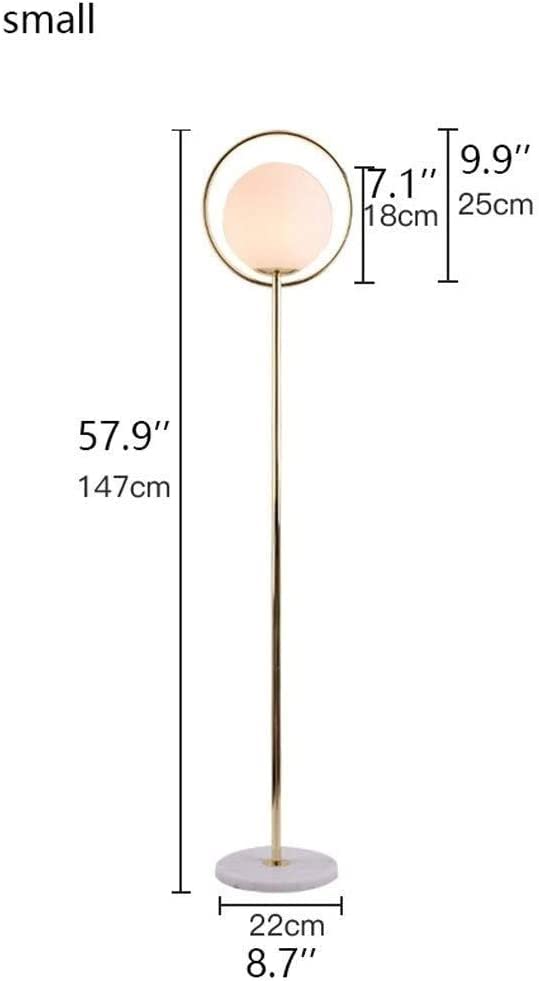 Lámpara de pie E27 con base de mármol y pantalla de esfera de cristal para dormitorio 3