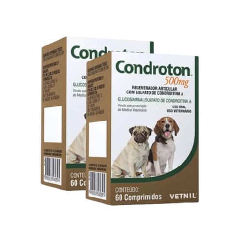 2 Condro ton 500Mg Para Cachorro Cão Cães Articular 60 Cp