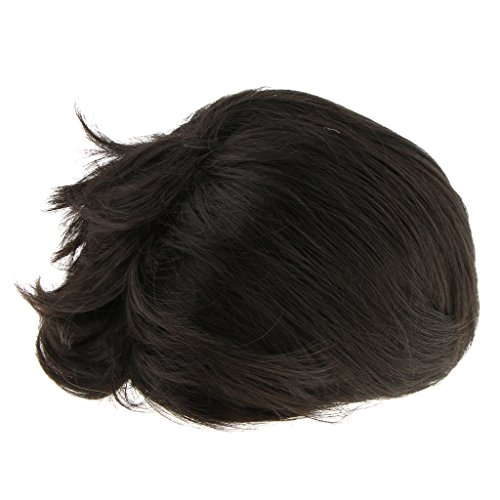 gazechimp Meninos Bonitos Quiff Peruca Cheia Coreano Curto Preto Mens Masculino Cabelo Cosplay Peruc
