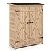 COSTWAY Gartenschrank Holz, Geräteschuppen mit Wasserfestem Asphaltdach & Abnehmbare Regale & Abschließbare Türen, Gerätehaus, Outdoor Gartenhaus für Garten, Terrasse, Rasen, 140 x 51 x 163 cm