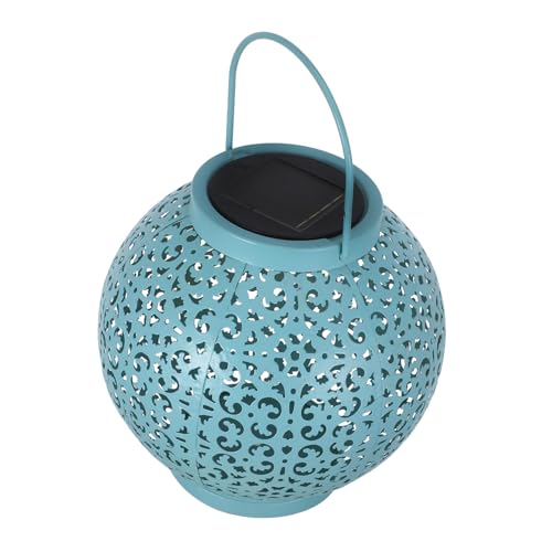 Mikikit Solar Lantern Iron Art Hanging Garden Light Wrought Iron Courtyard Decoration Lamp Solar Powered Outdoor Night Lighting