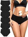 ALL OF ME 6er Pack Baumwoll Unterwäsche Damen Hohe Taille Unterwäsche Frauen Atmungsaktive Damenslips mit Voller Bedeckung Mehrpack M