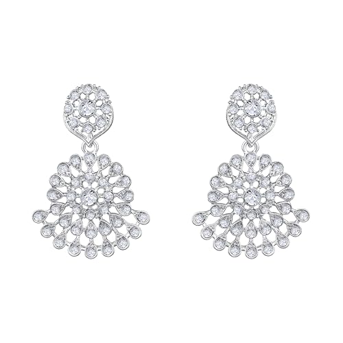 Image of Atasi International Silver Plated White Crystals American Diamonds Stylish Necklace Set with Earrings and Maang Tikka for Women and Girls | Stylish Jewellery for Party, Wedding and Festive Occasions (R6150)