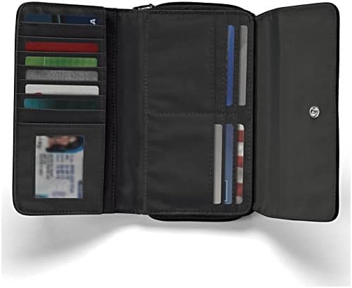 The Bradford Exchange Charles Wysocki Classic Tails Women’s Trifold Wallet, Black Faux Leather Cat Wallet with Frederick the Literate Art