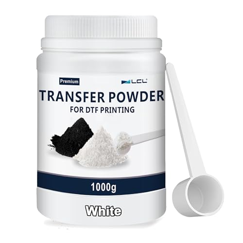 LCL DTF Powder Adhesive White 1000g/35.3oz DTF Transfer Powder Hot Melt Adhesive applies to All DTF Transfer Printers for Digital Prints on T-Shirts Textile DTF Supply with DTF PET Film and Ink by LCL - Used condition - US$17.86