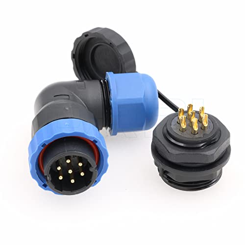 DRRI SD20 20 mm Winkel IP67 7-poliger Gewindeanschluss Wasserdichter Luftfahrtstecker Stecker Buchse für Solarenergiesystem