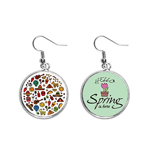 Pendientes de guitarra y fútbol decorativos para primavera