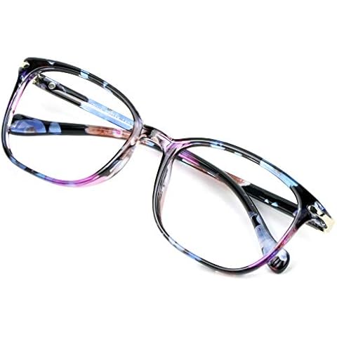VisionGlobal Blue Light Blocking Glasses for Women, Anti Eyestrain, Computer Reading, TV Glasses, Stylish Square Frame, Anti Glare(No Magnification) Cover