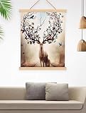 Magnetic Wooden Photo Frame-Natural Wood Frame DIY Picture Poster Scroll Prints Artwork Canvas Hange