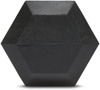 Amazon Basics Rubber Hex Dumbbell Hand Weight with Comfortable Grip for Home and Gym, 15 Pounds, Single - 4
