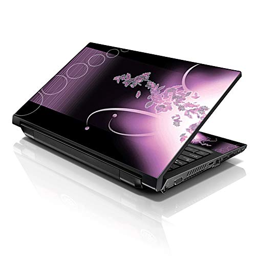 Image of LSS Laptop 15 15.6 Skin Cover with Colorful Faded Purple Floral Pattern for HP Dell Lenovo Apple Asus Acer Compaq - Fits 13.3 inch 14 inch 15.6 inch 16 inch (2 Wrist Pads Free)