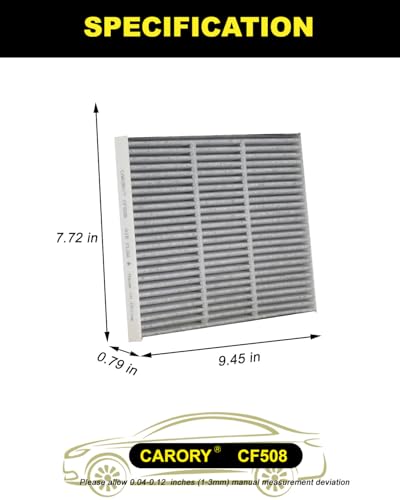 Image of CARORY Cabin Air Filter w /Activated Carbon for Kia Niro (2017-2022), Niro EV (2019-2022), Hyundai Ioniq (2017-2019), OE# 97133-0Z000, 97133-G2000, 97133F2100, CF12508, WP2064, CUK24004, CF508