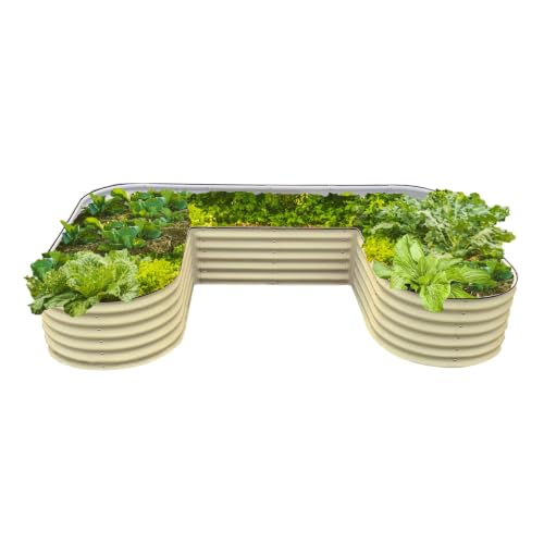 Vego garden 17" Tall U-Shape Raised Garden Bed Metal Raised Planter Bed for