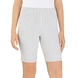 Hilary Radley Women's Bermuda Short (Off White/Blue, Large)