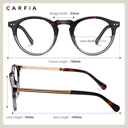 Image of CARFIA Acetate Round Blue Light Blocking Glasses for Women Anti Eye Eyestrain Computer Gaming Glasses CA5373NF