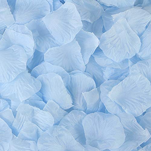 LZXD 1000 Pieces Light Blue Artificial Silk Rose Petals Flower Decoration Wedding Party Color Light Blue