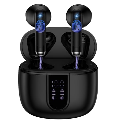 for Samsung Wireless Earbuds Bluetooth Headphones for Galaxy S25 Ultra FE Edge A17 A16 A15 A54 S24 S23 S22,60H Long Playtime LED Power Display IP7 Waterproof in Ear Earphone with Mic for iPhone 17 16e