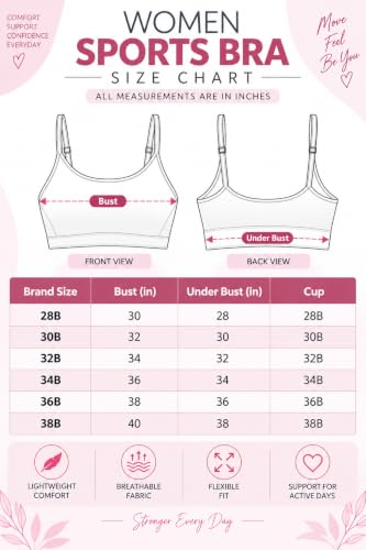 Image of London Hills Women's Cotton Sports Bra for Women Solid Bra Wireless & Non Padded Full Coverage Soft Hold Straps Super Combed Cotton Elastane Stretch Full Coverage Slip-On Active Bra