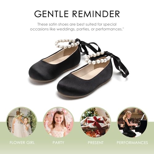 Image of Felix & Flora Girls Toddler Little Ballet Shoes - Flower Girls Mary Jane Flats Dress Shoes Party Wedding