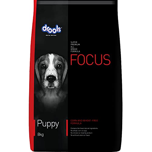 Drools Focus Puppy Super Premium Dog Food, Taurine for Healthy Heart, Healthy Skin and Beautiful Coat, Suitable for All Breed Sizes, allergen-Free - (8 Kg/282 Ounce)