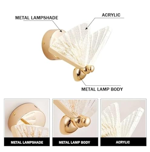 Image of 12 Watt Led Wall Light and Wall scones wall lamp for- Home, Kitchen, Bedside, Bedroom, Living Room, Office, Indoor, Bedside, Mirror Side, Diwali Lighting (Clera Wall Butterfly)