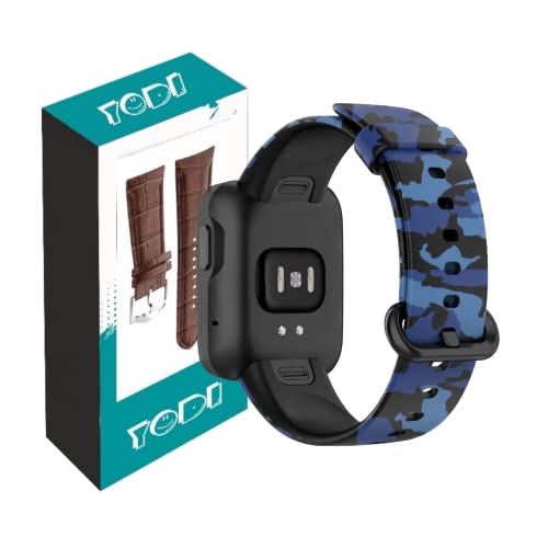 Image of YODI Soft Silicone With Metal Buckal Classic Strap Bands for Redmi Watch 2 Lite /Redmi GPS Smart Watch Only, Comfort and Flexible Straps for Men Women and Kids (Army Blue)
