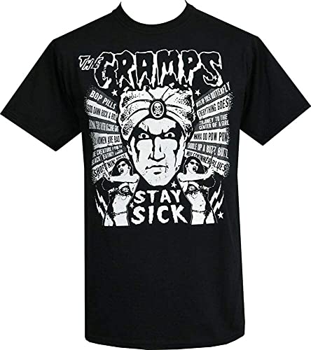 NaLoRa The Cramps Mens T Shirt Vince Ray Stay Sick Psychobilly Album Poison Ivy Bikini, Negro , S