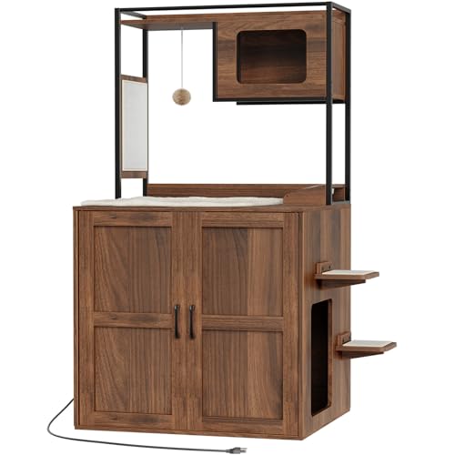 HOOBRO Cat Automatic Litter Box Enclosure Furniture,...