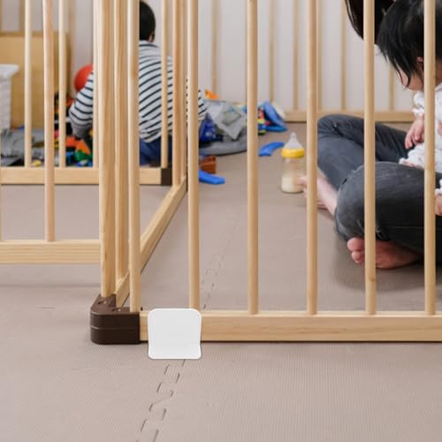 Image of Vaguelly Playpen Stabilizers White Plastic Base 4 Pack | White plastic base, helps keep playpen steady, easy to install and remove