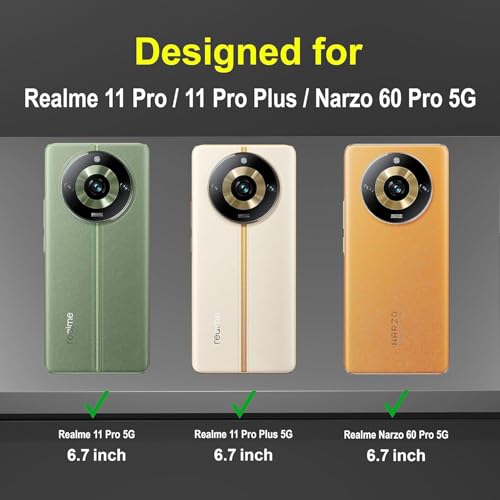 Image of NDCOM for Realme 11 Pro Back Cover | Realme Narzo 60 Pro 5G Back Cover | Realme 11 Pro Plus Back Case | with Ring Holder Kickstand