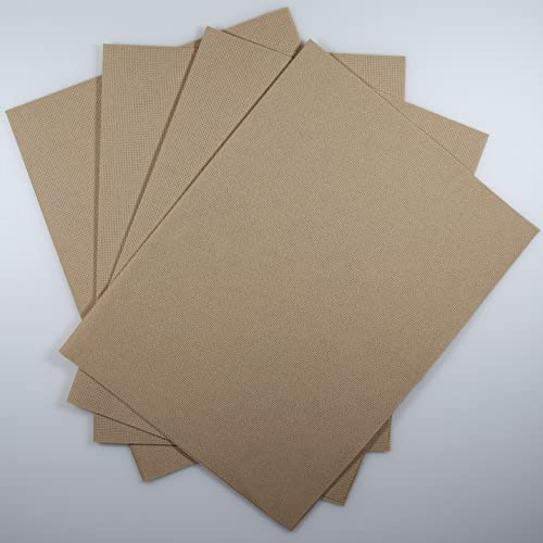 Image of KCS 4 /6 pc of 12 inch x 18 inch 18CT Counted Cotton Aida Cloth Cross Stitch Fabric (4 pc, Khaki)