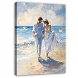 WallArena - Leinwand Bilder Paar - 30x40 cm Leinwandbilder - Bild auf leinwand - Wandbild XXL groß Wandbilder für Wohnzimmer Schlafzimmer Wohnzimmerbilder Modern kunstdruck - Meer Strand