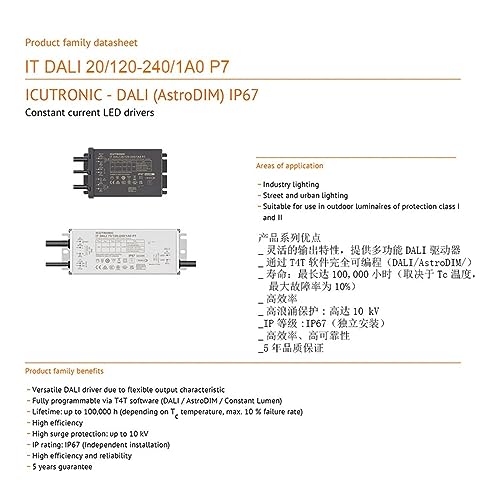 Alimentation à intensité variable Dali courant constant pilote extérieur étanche 110V - 4