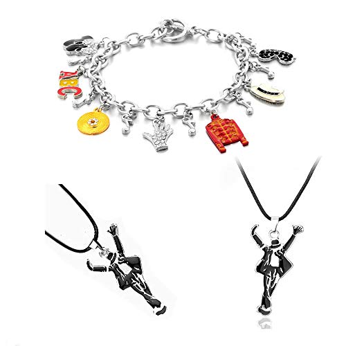 MJ Bracelet with Classic Necklace for MJ Fans Memorial Collection…