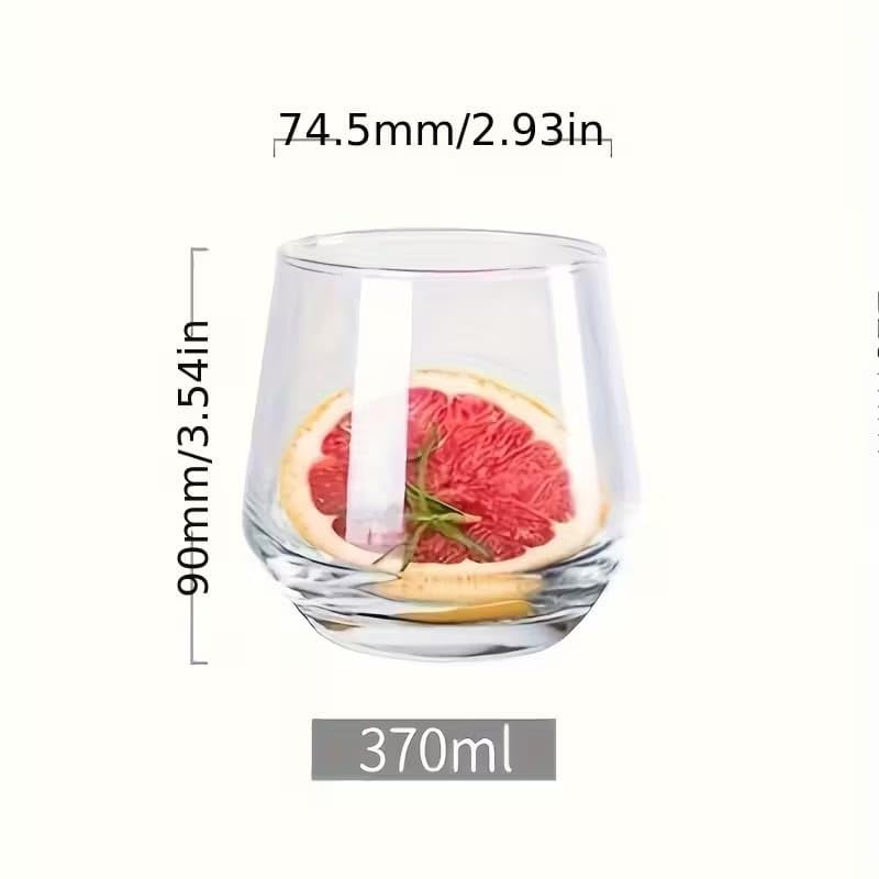 Image of PrimeWorld 370ML Vintage Drinking Glasses - Set of 6 | Premium Water, Juice, Cocktails, Mocktails, Whisky & Beverage Glasses | Elegant & Durable Glassware for Everyday Use