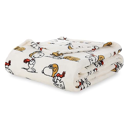 Image of Berkshire Blanket Peanuts® VelvetLoft® Cute Character Snoopy Plush Blanket,Peanuts Red Baron,Twin 60 in x 90 in (Official Peanuts® Product)