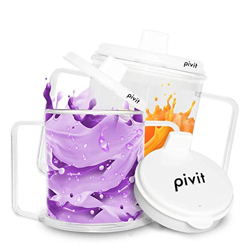 Pivit Adult Flow Control Spill-Proof Sippy Cups | 8 Oz | 2 Pack