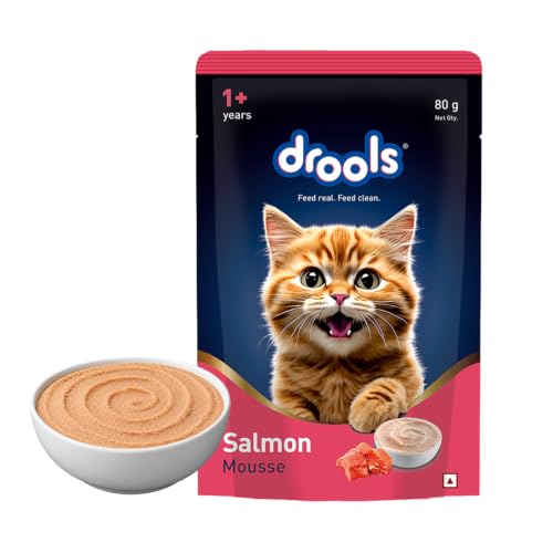 Image of Drools Adult Cat Wet Mousse, Assorted Flavours Pack of 12 (960g) | Salmon, Ocean Fish, Tuna & Chicken | Rich in Protein | Promotes Hydration | Easy to Digest