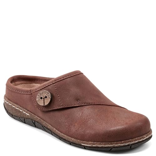 Earth Footwear, Ezra Round Toe Casual Slip-on Flat Clog, Dark Brown 200, 7 M