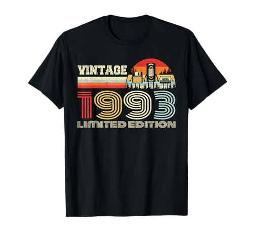 Vintage 1993 Classic Birthday 1993 Cassette Tape Vintage Camiseta