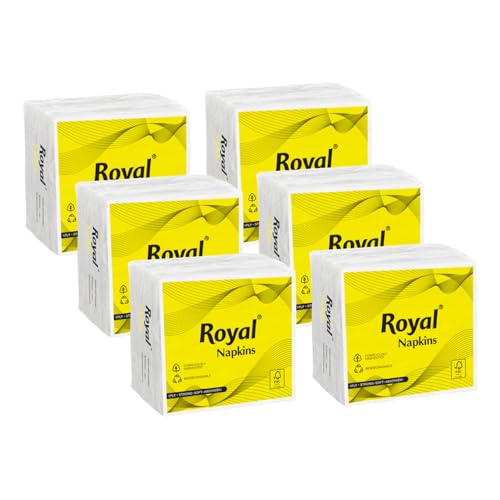 Image of Royal Tissue Paper Napkins (540 Pulls) 90 Pulls X 6 Packs | 1-Ply Soft Paper Napkins | Hygienic Disposable Napkins for Home & Office