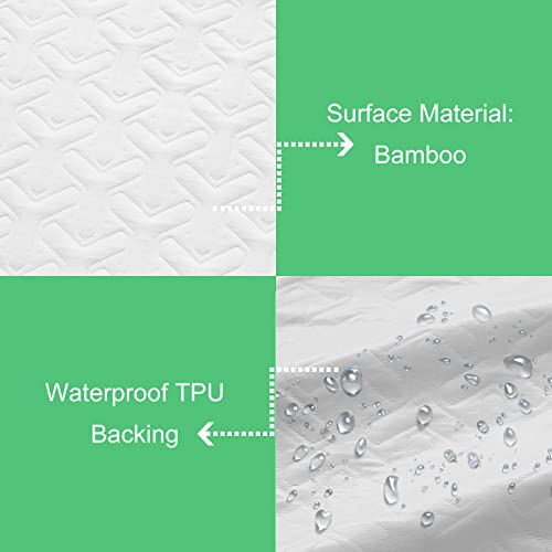 MERITLIFE-Premium-Waterproof-Queen-Size-Mattress-Protector-Cooling-Mattress-Pad-Cover-Bamboo-3D-Air-Fabric-Ultra-Soft-Breathable-Fitted-8-21-Deep-Pocket-Noiseless-Vinyl-Free-White-Queen