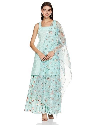 Image of KETCH PolyWomen's Cotton Regular Fit Sleeveless Ethnic Set